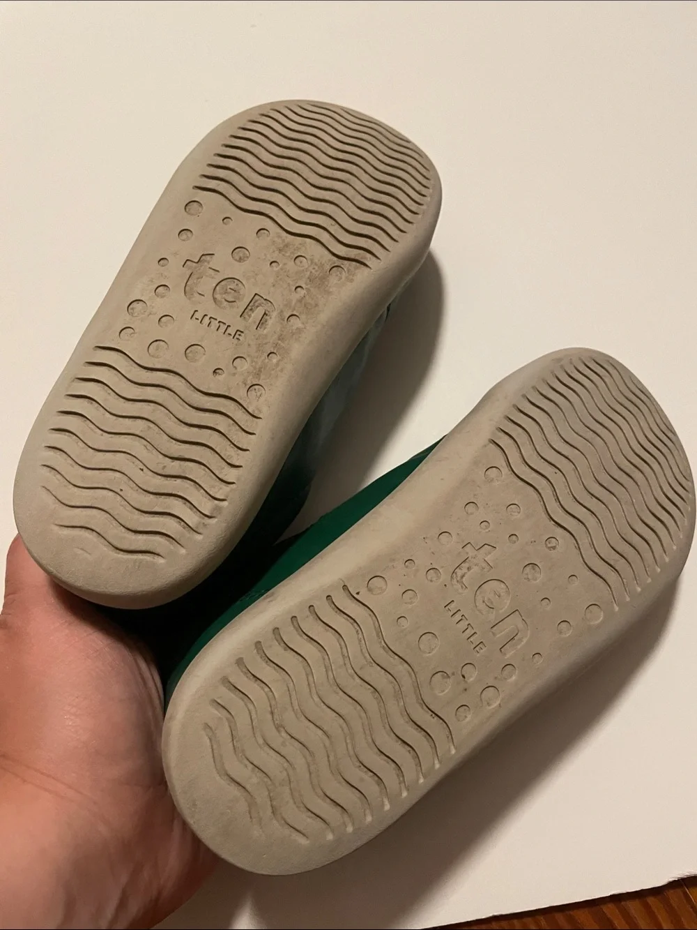 Ten Little Everyday Original Green Sneakers Size 13 Velcro Strap Used